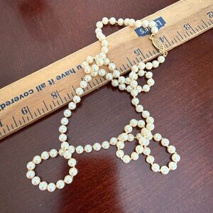 Vintage Long Faux Pearl Necklace